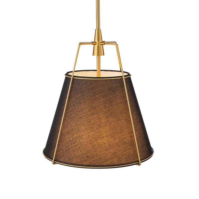 Mid Century 4-Light Conical Fabric Shade Lantern Pendant Ambient Light