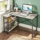 preview thumbnail 68 of 113, Small L Shaped Desk with Storage Shelves Corner Computer Desk