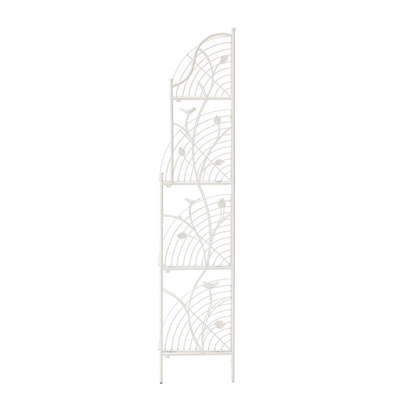 Glitzhome 4-Tiers Multifunctional Metal Corner Plant Shelf Bakers Rack Folding Planter Stands Flower Pot Shelving