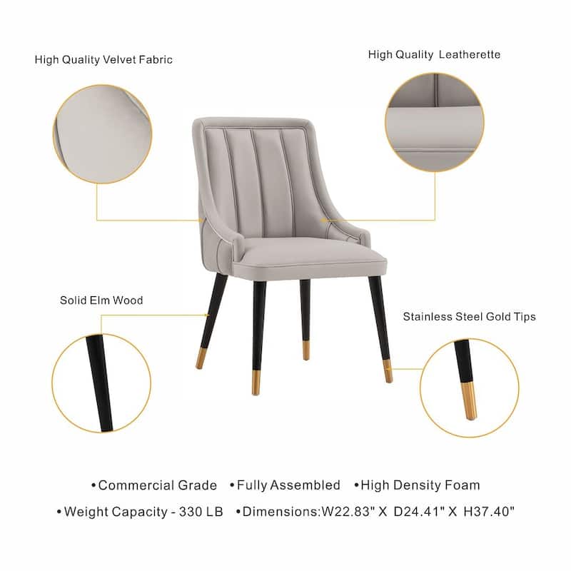 Manhattan Comfort Modern Eda Velvet Dining Chair