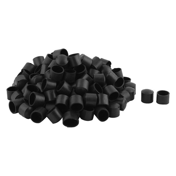 Unique Bargains Furniture Table Leg PVC Round Tube Foot Covers Black 16mm Inner Dia 150 PCS