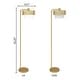 preview thumbnail 10 of 8, Celia River of Goods Painted Gold Metal 62.25-Inch Floor Lamp with Painted Gold Metal and White Fabric Drum Shade