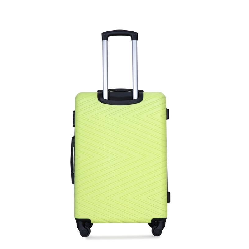 4-Piece Modern Lightweight Luggage with Adjustable Drawbar, Swivel Wheels and TSA Lock, for Boarding Travel, Fluorescent Green