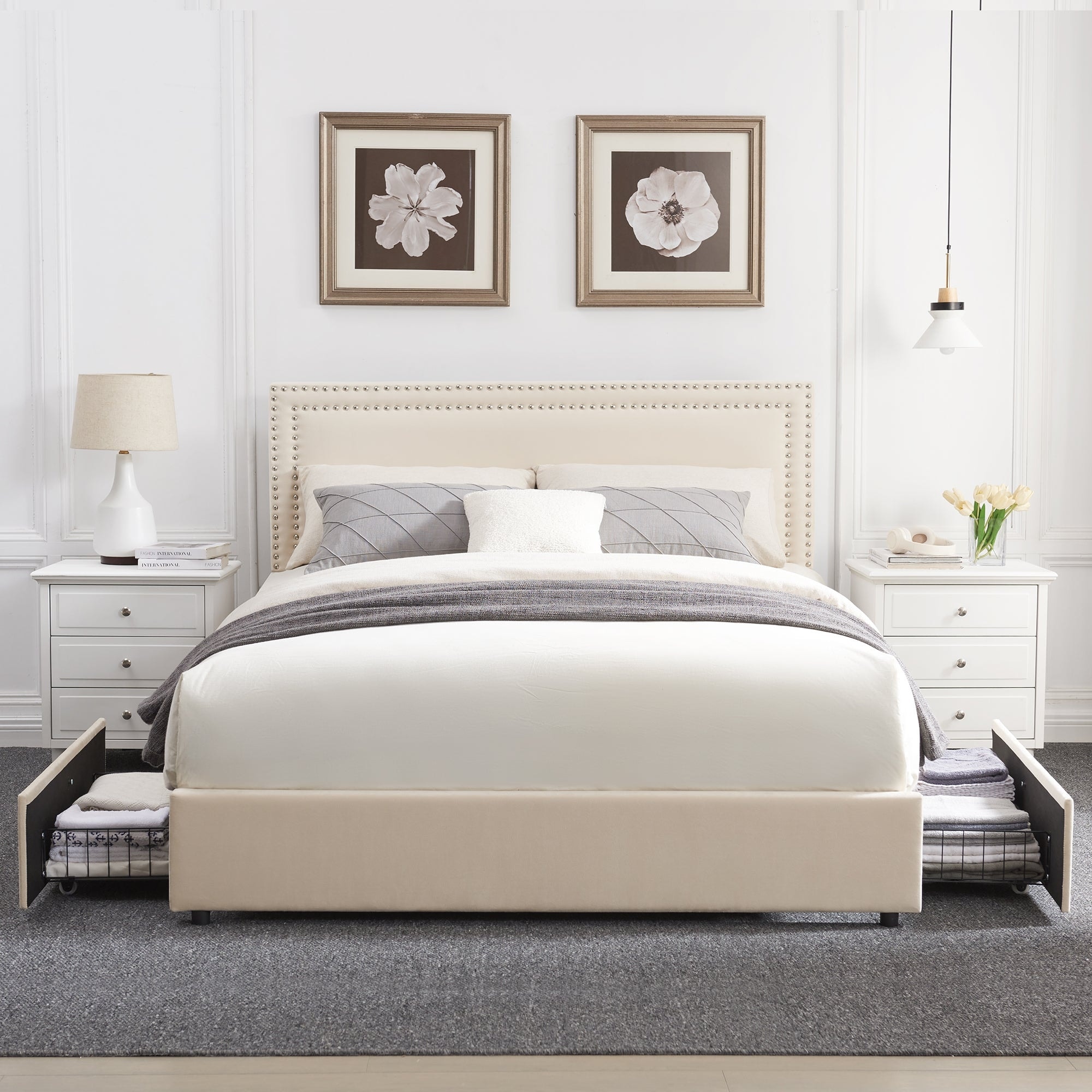 Modern fabric bed shop frame