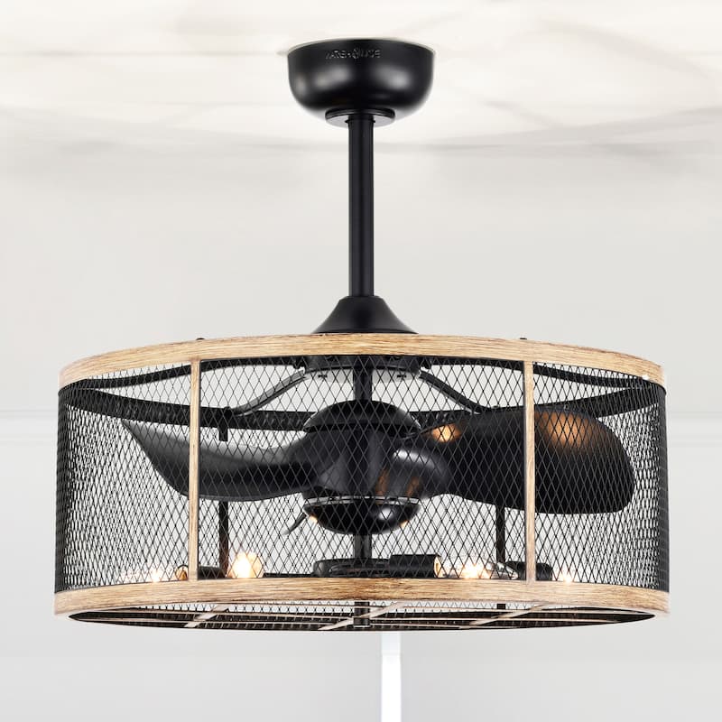 24-inch 6 Lights 3 Blades Lighted Ceiling Fan with Remote