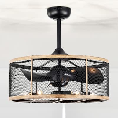 24-inch 6 Lights 3 Blades Lighted Ceiling Fan with Remote
