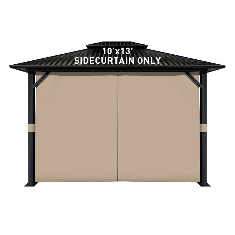 Aoodor Gazebo Curtain Replacement - Universal 4-Panel Sidewalls 10' x 13', Curtain Only - 10'x13' - Sand Yellow