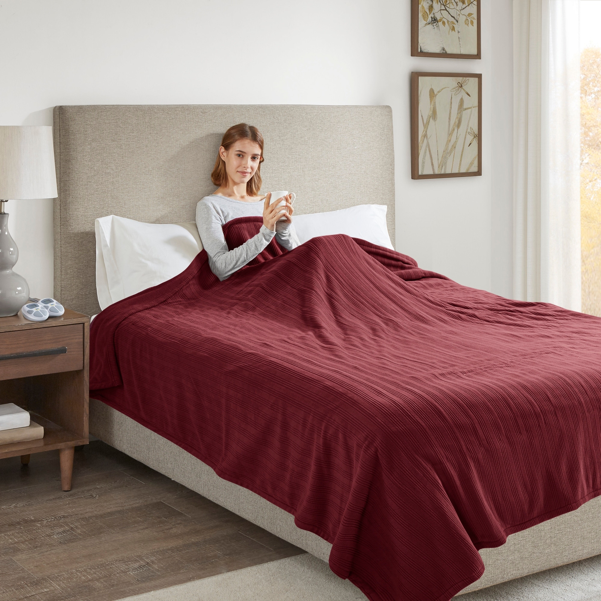 Ribbed Micro Fleece Heated Blanket by Serta On Sale Bed Bath