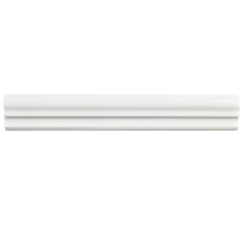 Merola Tile Blanco Brillo Zen 1-1/4" x 7-7/8" Ceramic Wall Trim - (1 Tile)