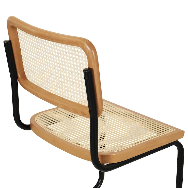 Breuer Chair Company Marcel Breuer Cesca Cane Cantilever Side Chair w/ Black Steel Frame (Various Wood & Cane Colors)