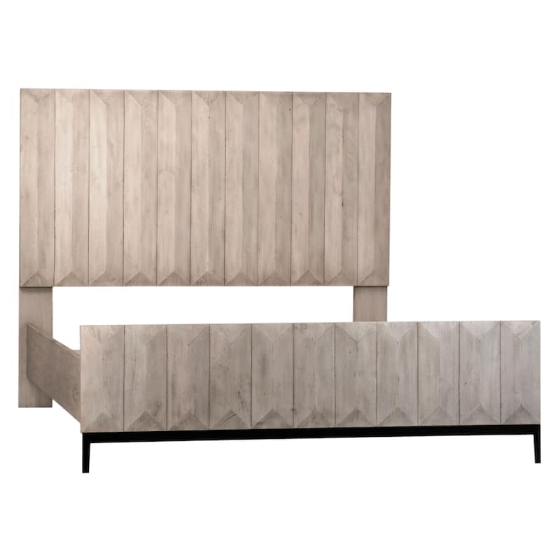 Emilia Pine Modern Panel Bed