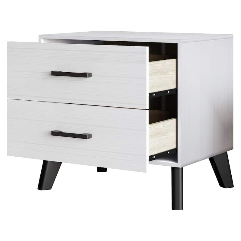 CraftPorch Classic Style 2-Drawers Wooden Nightstand