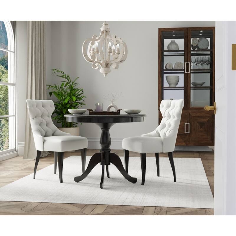 Solid Round Pedestal Dining Table - 36" - Espresso Brown