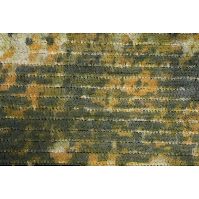 Hand Knotted Oriental Viscose Silk Carpet Modern All-Over Multi-Colored Abstract Area Rug - 8' 0'' X 5' 1''