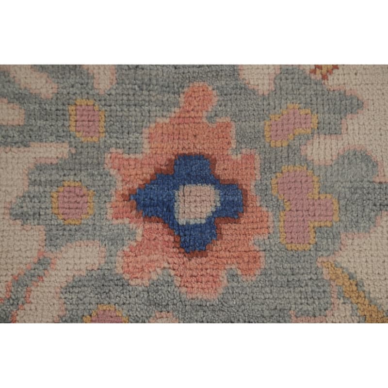 All-Over Oushak Area Rug Hand-Knotted Wool Carpet - 7'11"x 9'10"