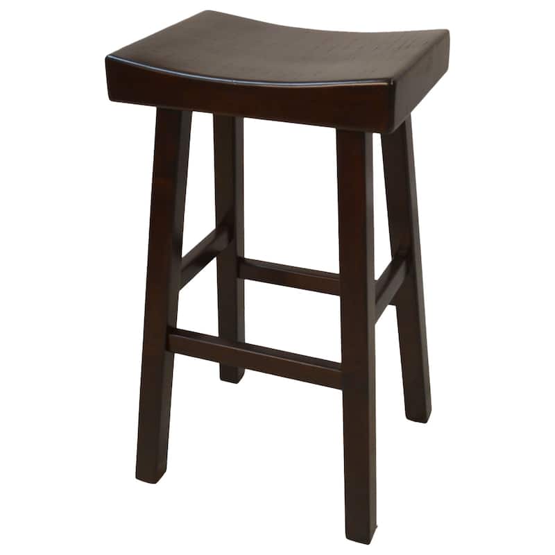 30" Brown Counter Stool with Saddle Seat