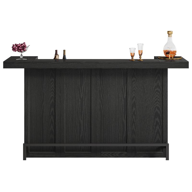 70.9-Inch 4-Tier Bar Table, Large Wooden Home Bar Unit