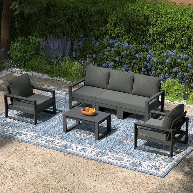 Endless Patio Sectional 6-Piece Deep Seating Set with Gray Frame