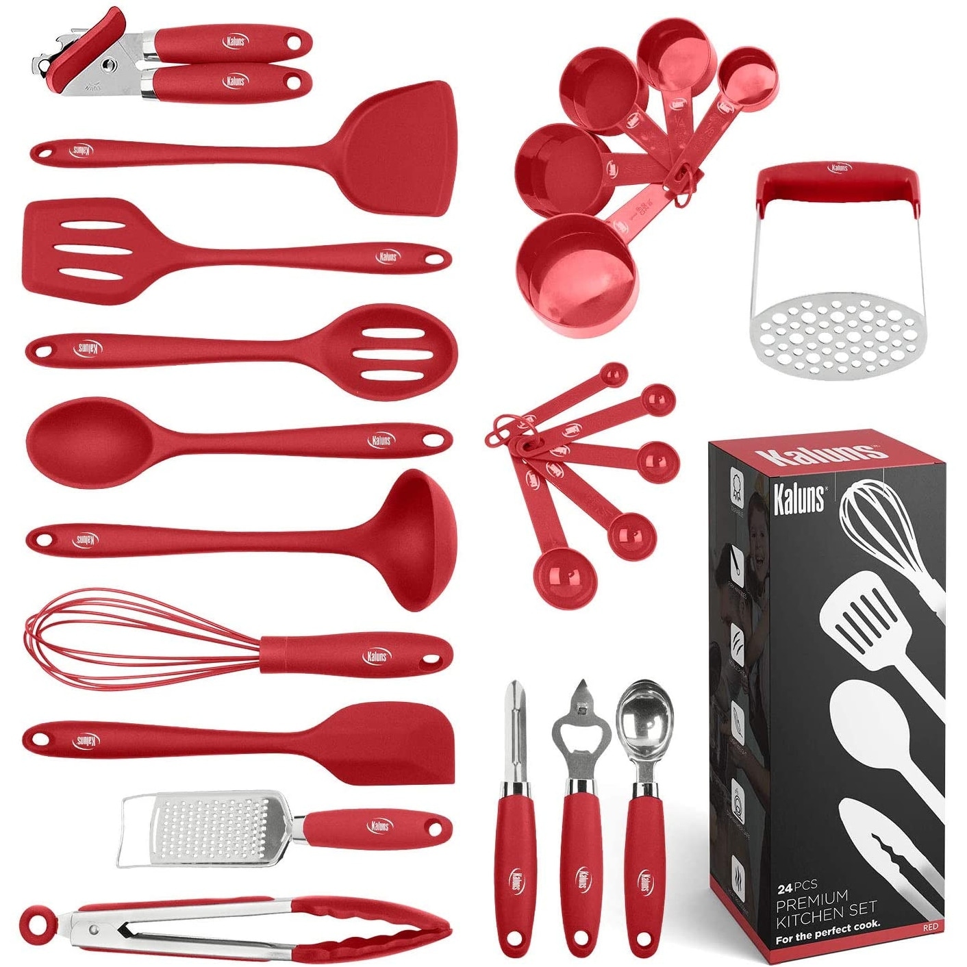 Silicone top kitchen utensils