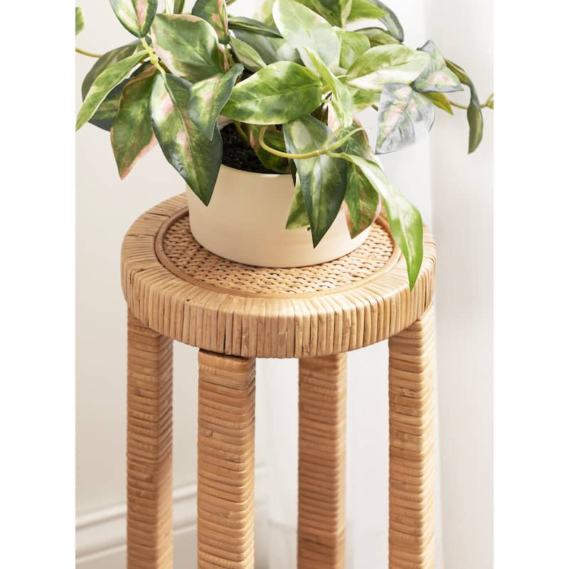 Kate and Laurel Rafina Rattan Drink Table - 9x9x22