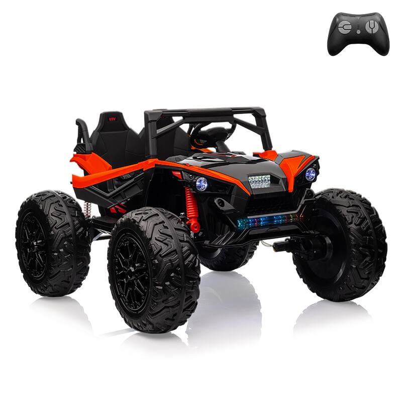 24V 2-Seater Ride-On Truck for Kids Ages 3–12, Electric Car with Remote Control - Red