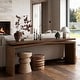 preview thumbnail 3 of 38, GDFStudio - Alex Farmhouse 65" Wooden Console Table for Entryway Deep Rustic Brown
