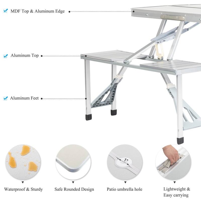 Outdoor Folding Camping Table and Chair Family Picnic Set
