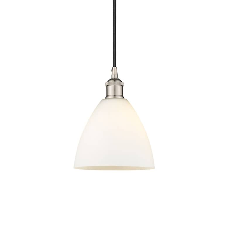 Innovations Lighting 616-1P-10-8 Edison Pendant Edison 8" Wide Mini - Polished Nickel / Matte White