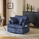 preview thumbnail 7 of 26, Corduroy Living Room Swivel Accent Chair Blue