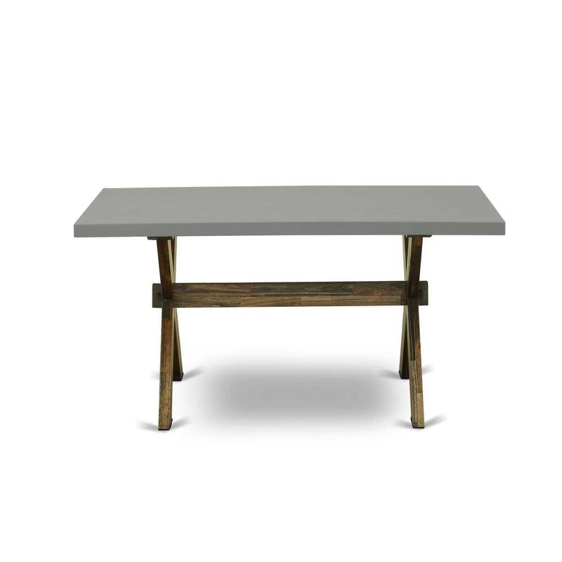 Southwestern Style Dining Table - 40x72 Inch X-Design Table - Distressed Jacobean Finish - 40