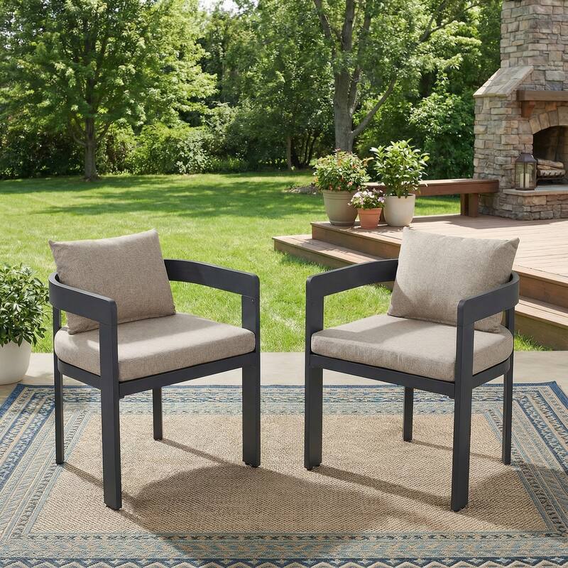 Christopher Knight Home - Emma Aluminum Dining Chair with Cushion Set of 2