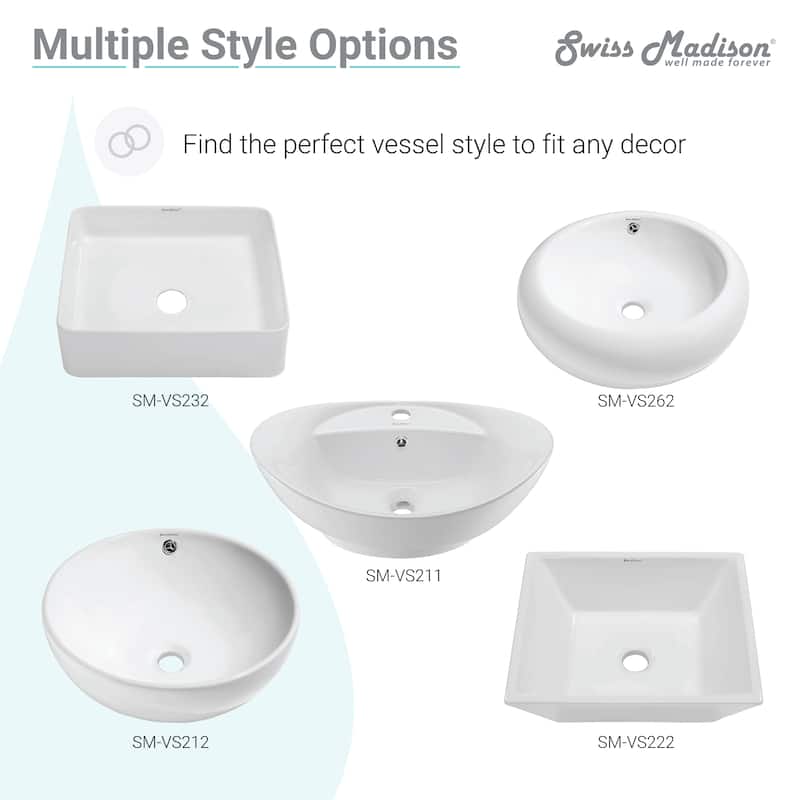 Swiss Madison Plaisir® Round Ceramic Bathroom Vessel Sink