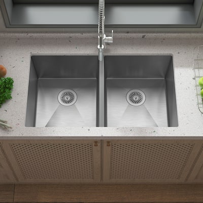 Sinber Undermount Double Bowl 304 Stainless Steel Kitchen Sink