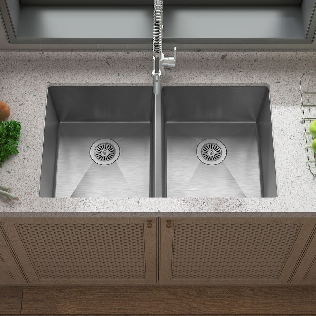 Sinber Undermount Double Bowl 304 Stainless Steel Kitchen Sink