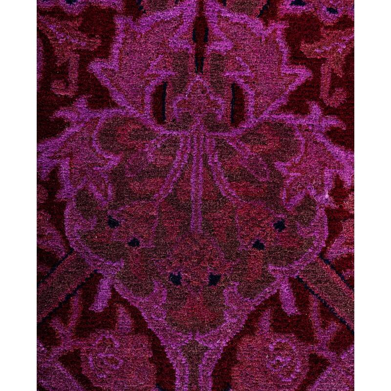 Overdyed One-of-a-Kind Hand-Knotted Area Rug - Purple - 6' 0" x 6' 2"
