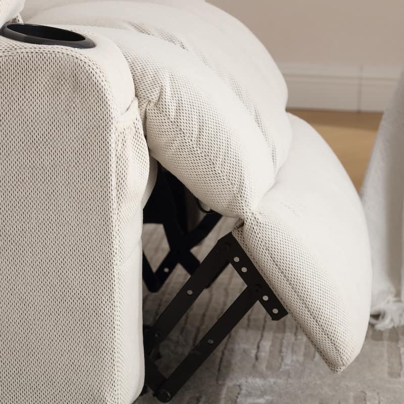 Rocker Recliner Chair with Heat & Massage, Swivel Recliner with USB and 2 Cup Holders, Ergonomic Single Lounge Sofa