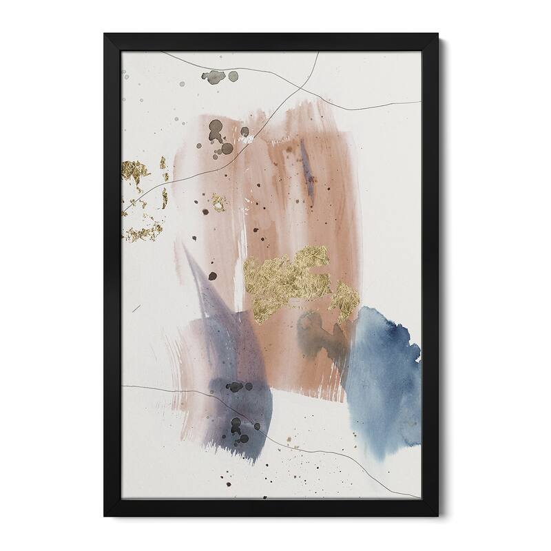 Pink Stroke I Premium Framed Poster by PI Studio - Black - 32x24x1