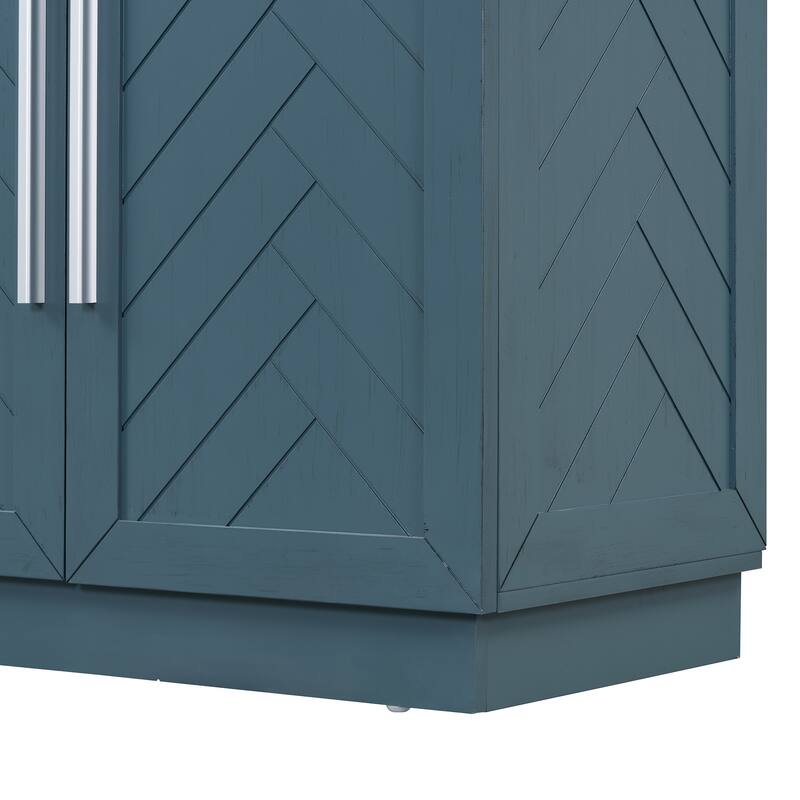 Rectangular Sideboard with 4 doors and metal handles
