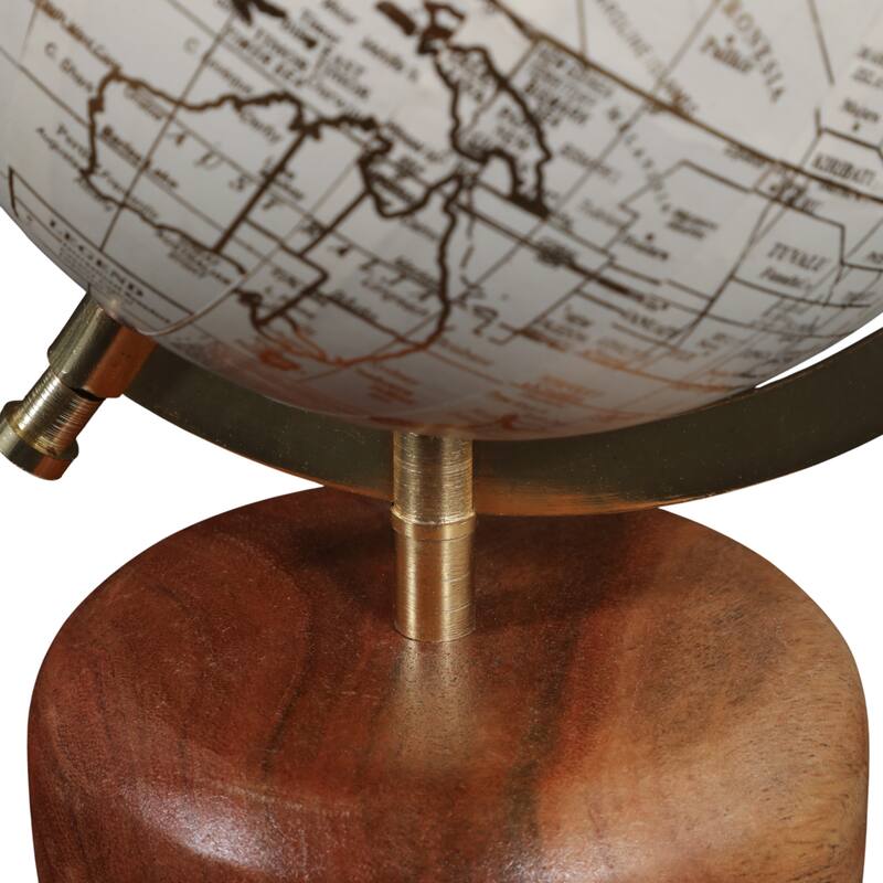 Resin Decorative Globe Modern Sleek Wood Base for Casual Home - 10.0"
