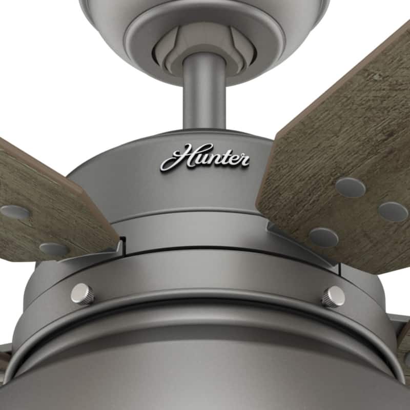Hunter 52" Mill Valley Outdoor Ceiling Fan with LED Light Kit and Pull Chain - Farmhouse, Industrial, Rustic - DAMP RATED!