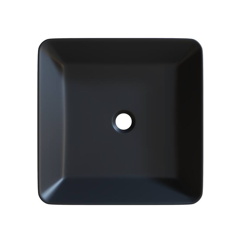 Alula Bench Mount Ceramic Square Vessel Bathroom Sink