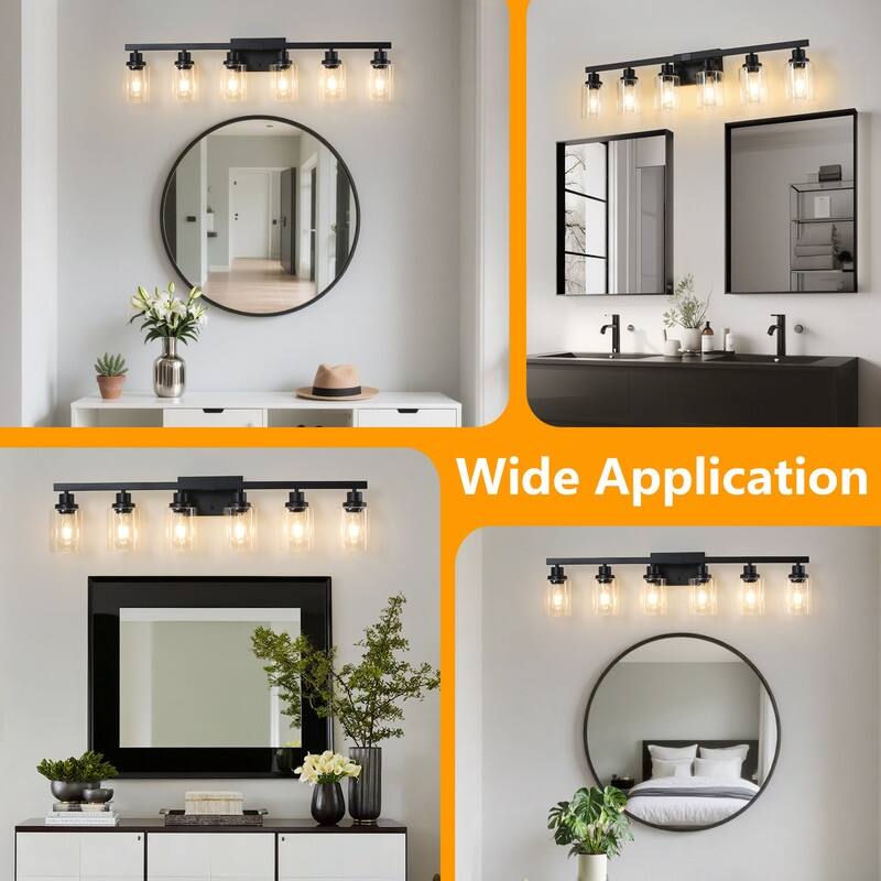 Bathroom Vanity Light With Clear Glass Shades For Vanity Mirror, Bathroom, Or Hallway