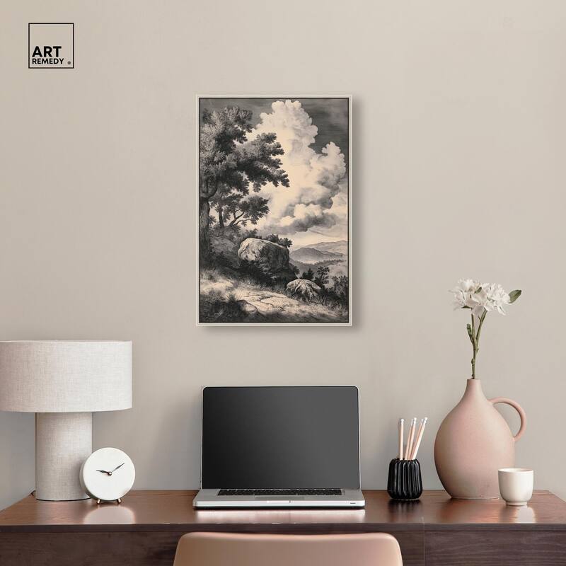 Chiaroscuro Cliffs Canvas by Art Remedy