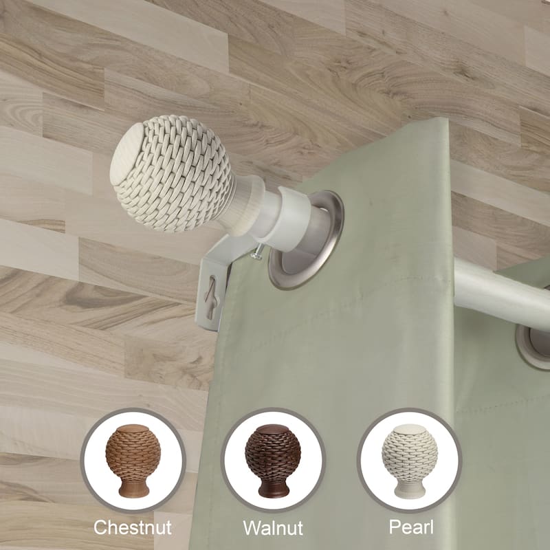 Faux Wood Curtain Rod - Home Imports Emporium Fido 1 - Elegant Drapery Rod - 120