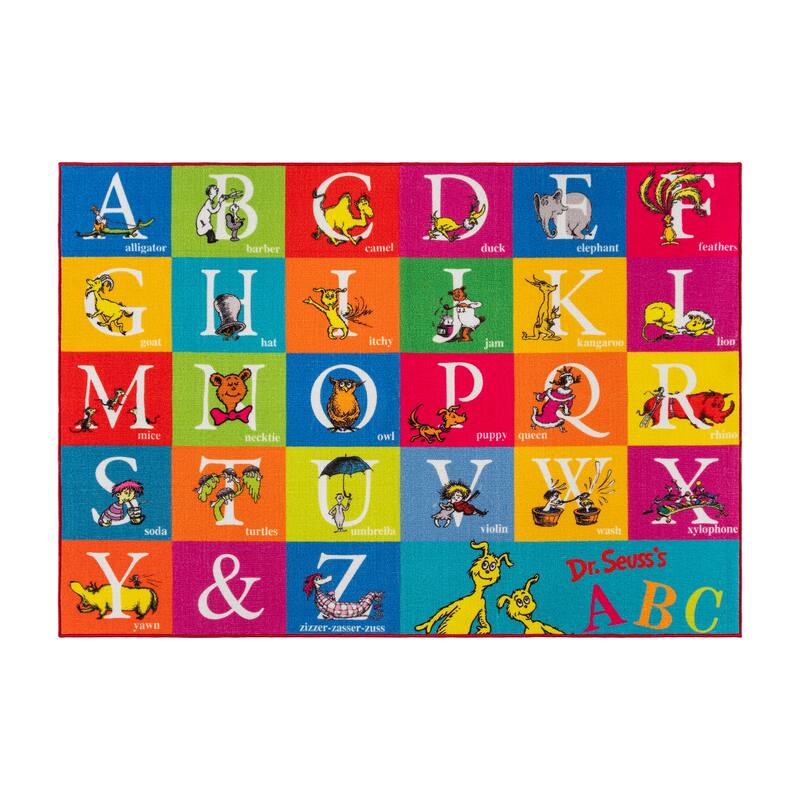 Licensed Dr Seuss ABC Character Youth Digital Print Area Rug - 4' 6" x 6' 6"