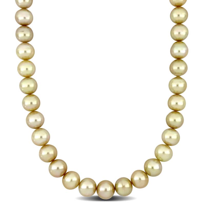 Miadora 11-12mm Golden South Sea Cultured Pearl Strand Necklace in 14k Yellow Gold