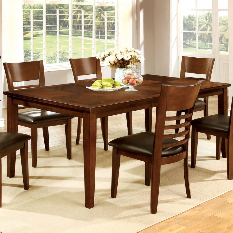 Furniture of America Pons Cherry 78-inch Wood Expandable Dining Table