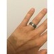 Men's Tungsten Carbide Brushed and Polished Beveled Edge Ring (7 mm)