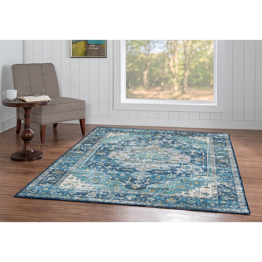 Linon Washable Indoor Rug Treville 2 x 3 GrayIvory - Office Depot