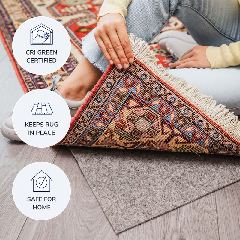 Premium Deluxe Cushioned Non-Slip Rug Pad by Slip-Stop - Grey